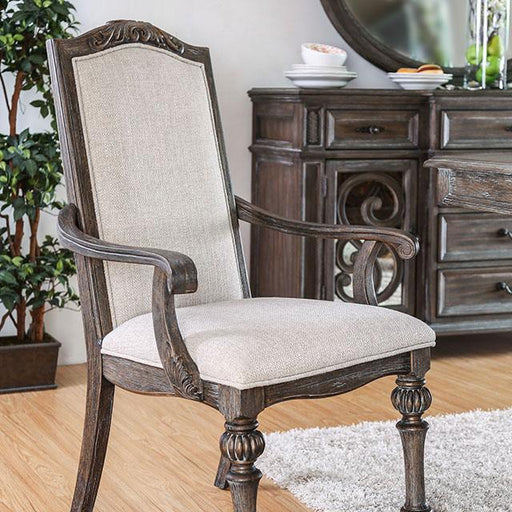 ARCADIA Rustic Natural Tone/ Ivory Arm Chair (2/CTN) - The Mattress Center (Fresno,CA)