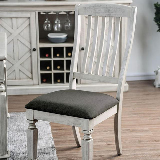 Georgia Antique White/Gray Side Chair (2/CTN) - The Mattress Center (Fresno,CA)
