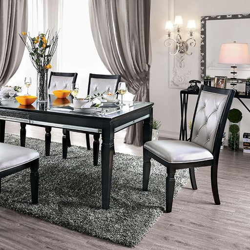 Alena Black/Silver Dining Table - The Mattress Center (Fresno,CA)