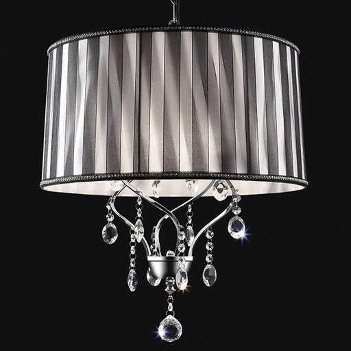 Arya Black/Chrome Ceiling Lamp, Hanging Crystal - The Mattress Center (Fresno,CA)
