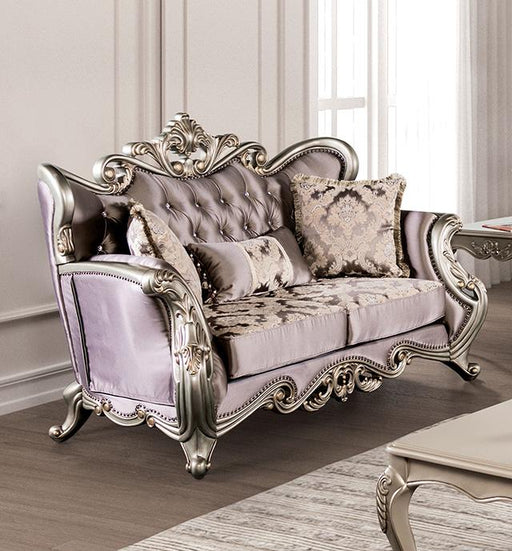 Albacete Loveseat Campage & Walnut - The Mattress Center (Fresno,CA)