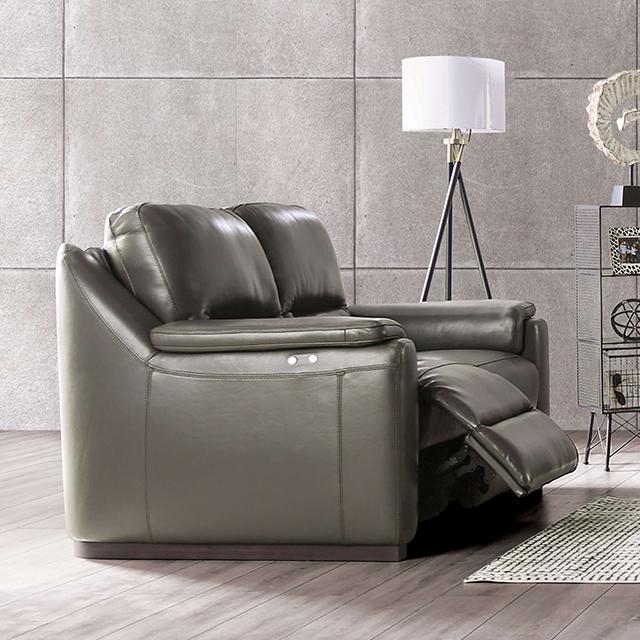 ALTAMURA Power Loveseat, Gray & Beige - The Mattress Center (Fresno,CA)