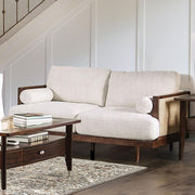 ALESUND Loveseat, Beige/Light Oak, Natural & Brown - The Mattress Center (Fresno,CA)
