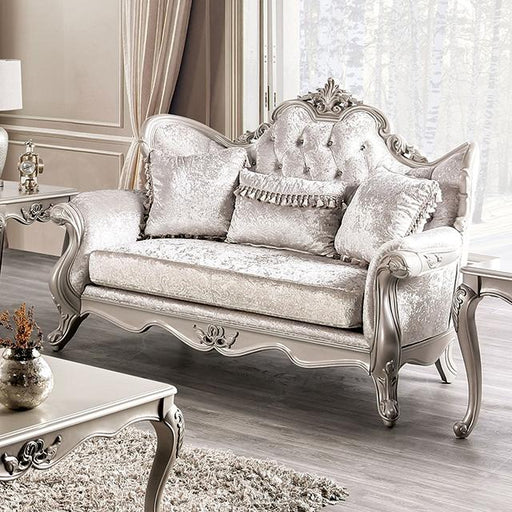 Acapulco White & Espresso Loveseat - The Mattress Center (Fresno,CA)