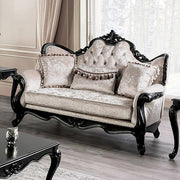 Acapulco White & Espresso Loveseat - The Mattress Center (Fresno,CA)