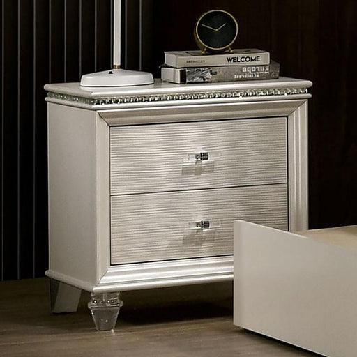 ALLIE Night Stand Beige & Rose Gold - The Mattress Center (Fresno,CA)