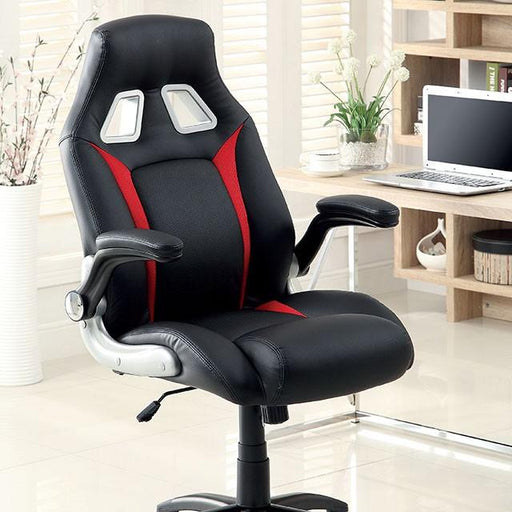 Argon Black/Silver/Red Office Chair - The Mattress Center (Fresno,CA)