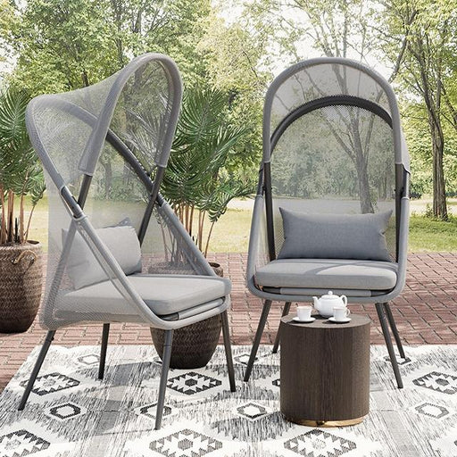 Alverta Foldable Chair Grey & Black (2/Ctn) - The Mattress Center (Fresno,CA)