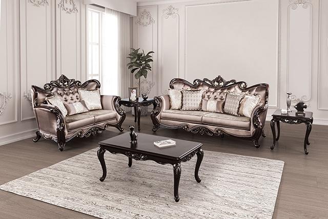 Albacete Sofa Campage & Walnut - The Mattress Center (Fresno,CA)