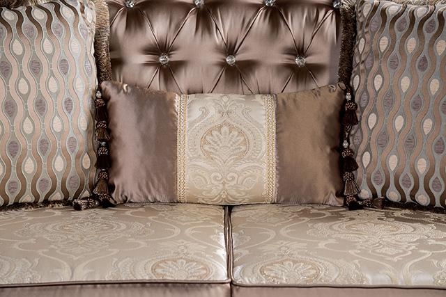 Albacete Sofa Campage & Walnut - The Mattress Center (Fresno,CA)