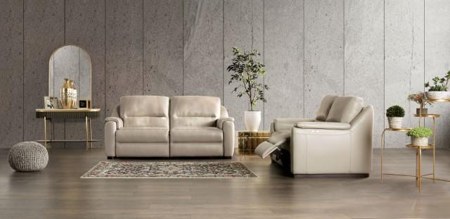 ALTAMURA Power Sofa, Gray & Beige - The Mattress Center (Fresno,CA)