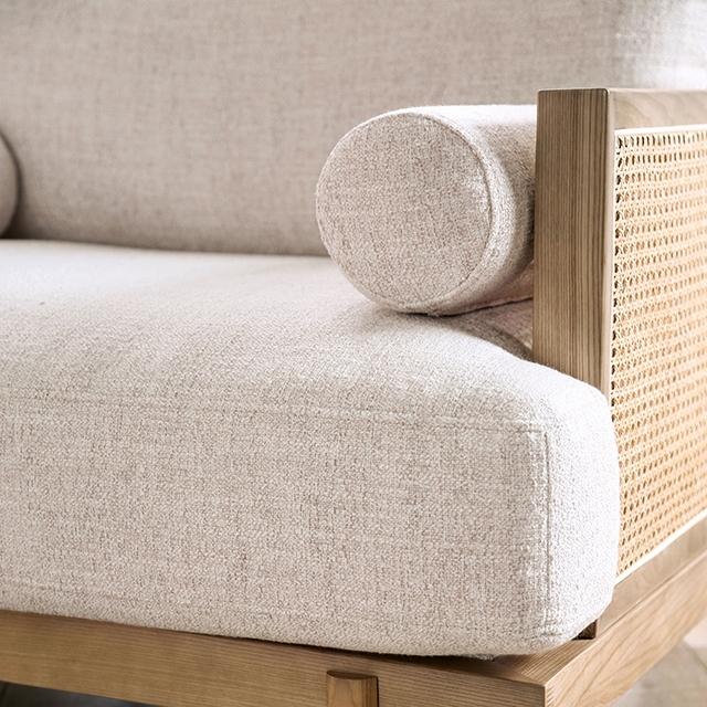 ALESUND Sofa, Beige/Light Oak, Natural & Brown - The Mattress Center (Fresno,CA)