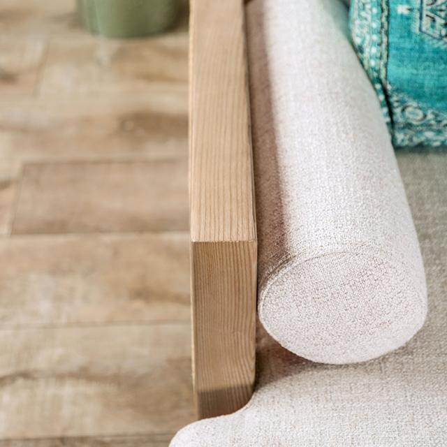 ALESUND Sofa, Beige/Light Oak, Natural & Brown - The Mattress Center (Fresno,CA)