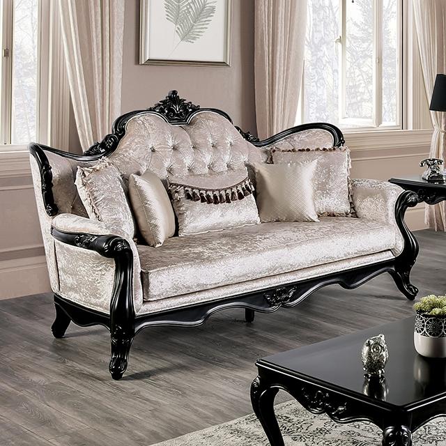 Acapulco White & Espresso Sofa - The Mattress Center (Fresno,CA)