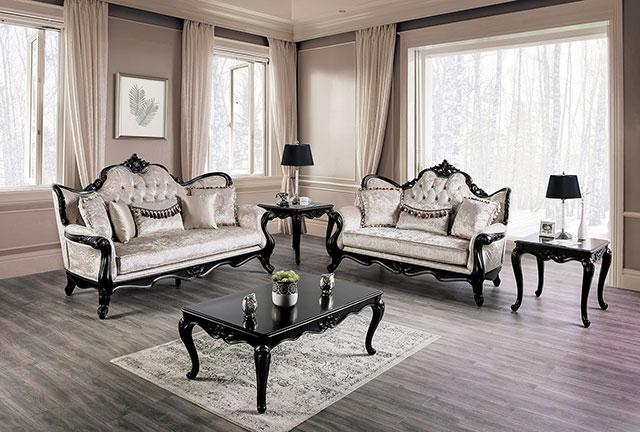 Acapulco White & Espresso Sofa - The Mattress Center (Fresno,CA)