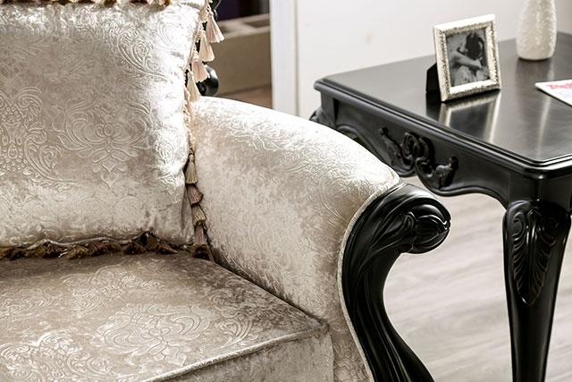 Acapulco White & Espresso Sofa - The Mattress Center (Fresno,CA)