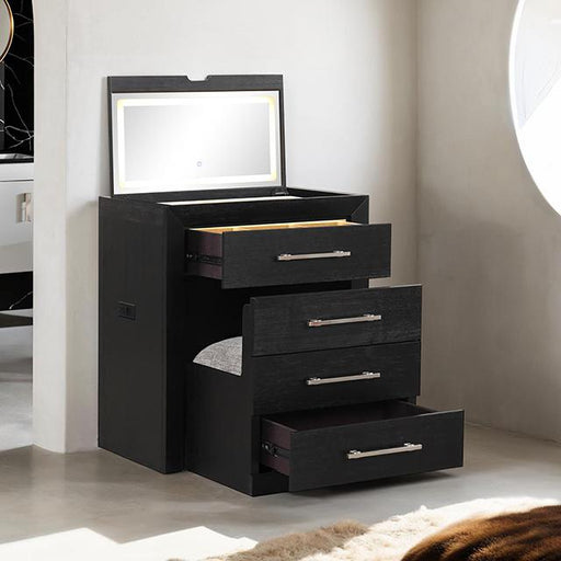 Ashbourne Bedside Vanity Set with Stool Contemporary - The Mattress Center (Fresno,CA)