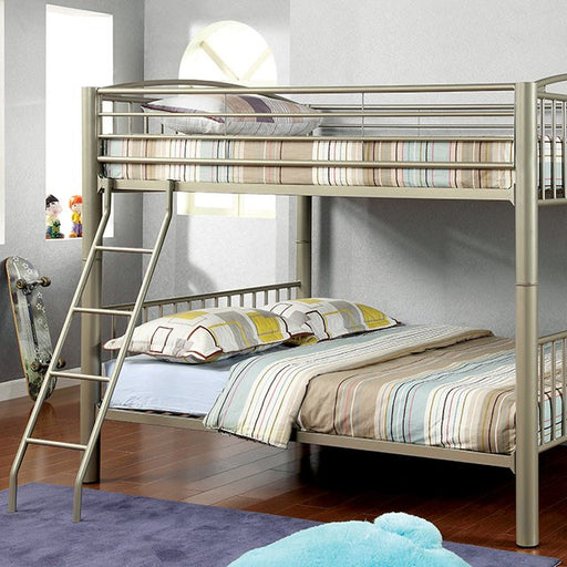 Lovia Metallic Gold Full/Full Bunk Bed - The Mattress Center (Fresno,CA)